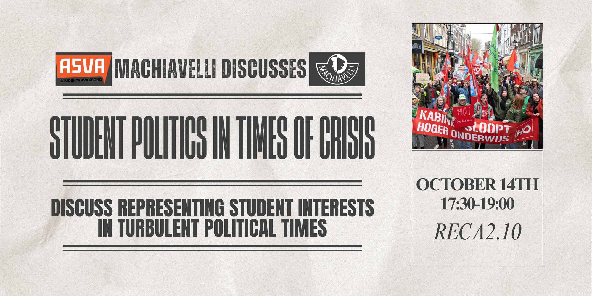Machiavelli Discusses: Student Politics in times of Crisis with ASVA